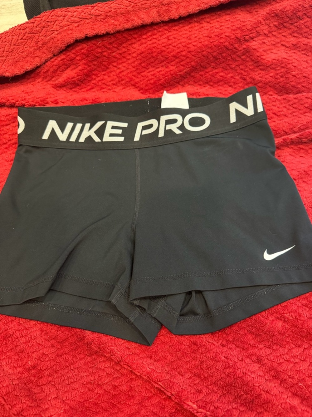 Nike Pro Women's Black Training Shorts with White Swoosh